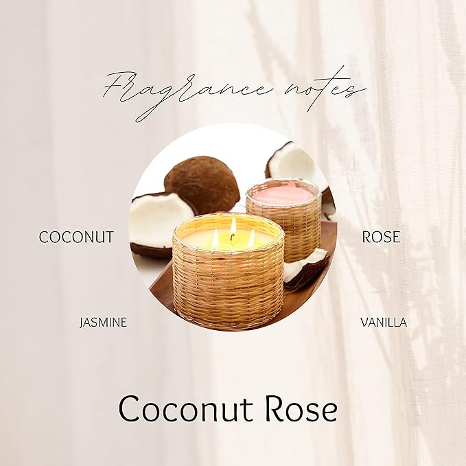 Field + Fleur by Hillhouse Naturals Coconut Rose Linen Refresher Mist 15.5oz - Fresh Home Fragrance Spray for Bedding, Sofas & Clothes - Coconut, Vanilla, Jasmine & Citrus - Made in the USA