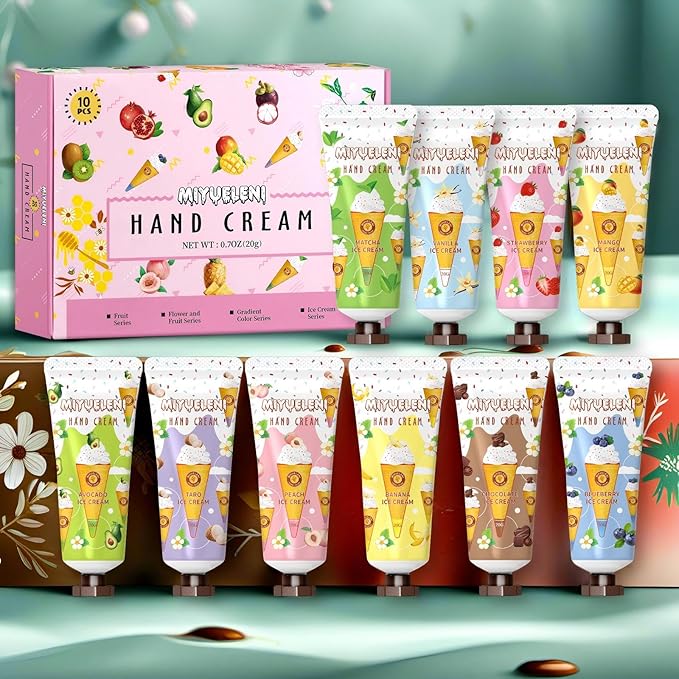 10 Pack Hand Cream Gift Set, Natural Plant Scents Moisturizing Hand Lotion, Gifts for Women, Birthday, Mother's Day, Valentine's Day, Christmas, Thank You Gifts,Travel Size 20ml