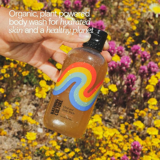Bathing Culture - Organic Mind + Body Wash (Meadow Vision) | Natural, Biodegradable, Sustainable, Vegan Personal Care (PCR Plastic Bottle, 8 fl oz | 237 ml)