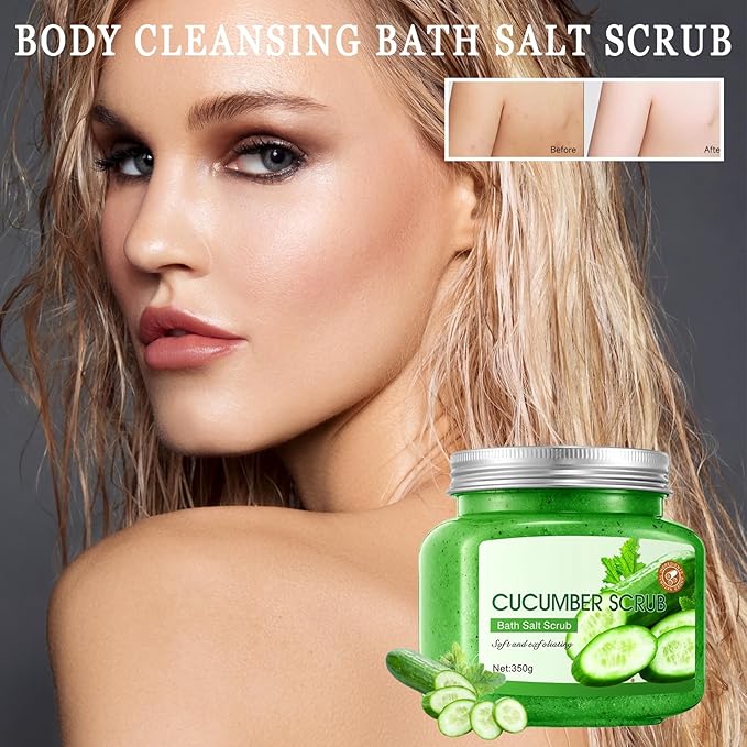 Premium Body Scrub to Exfoliate & Moisturize Skin,Deep Cleansing Body Exfoliator Scrub for Men & Women,Long Lasting Hydrating Smooth exfoliating Body Salt Scrub for All Skin Types L