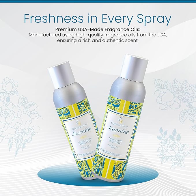 Room Spray Air Freshener - Long Lasting Jasmine Aroma for Home, Bathroom, kitchen, Office & Car – Air freshener for home 6 FL Oz