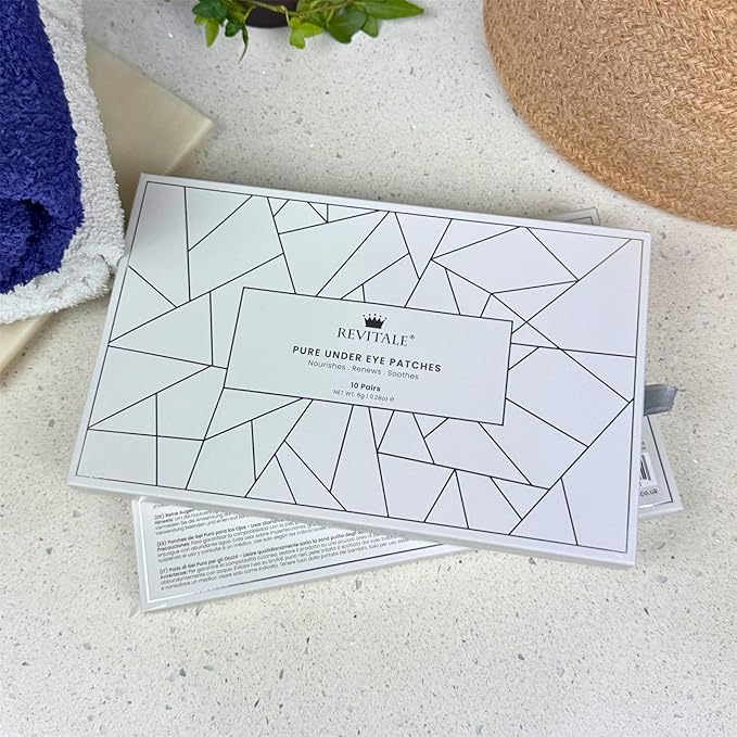 Pure Vegan Under Eye Patches, Helps Reduce Puffy Eyes & Dark Circles, Revitalise Dull Eye Masks - Nourishes, Renews, Soothes (Packets - 10 Pair)