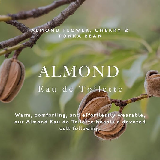 Caswell-Massey Almond Eau De Toilette Perfume Spray, Infused With Cherry, Salt & Tonka Bean, Fragrance for Women, Made in USA, 0.25 Ounces