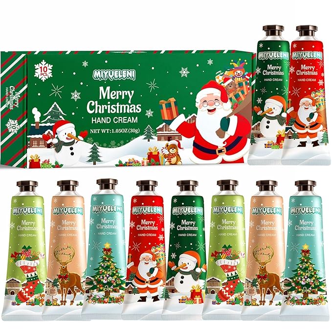 10 Pack Christmas Hand Lotion Gifts Set,Moisturizing Hand Cream for Women, Moms & Coworkers,Mini Travel Size Holiday Gifts, Stocking Stuffers & Bulk Gifts for Christmas Appreciation 30ml