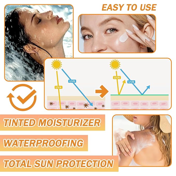 Face Sunscreen Cream SPF 50+ PA+++,Moisturizing Sunscreen for Face,Long Lasting Refreshing Tinted Facial Moisturizer Sunblock for Women Men,Non-greasy Travel Size Facial Sun Screen Lotion A