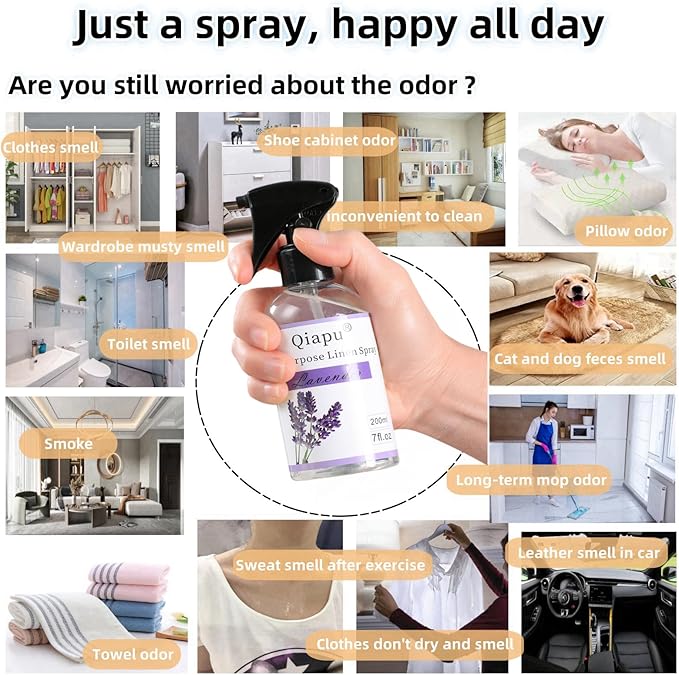 4-Pack Linen Spray Set – Vanilla, Sandalwood, Green Tea & Lemon Room Spray for Pillows, Sheets & Home Fragrance with Natural Essential Oils