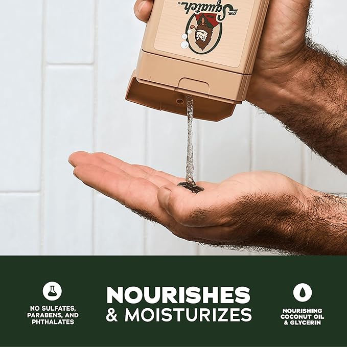 Dr. Squatch NEW Body Wash for Men with Nourishing, Natural Ingredients | No Paraben, Phthalate, Sulfate | All Day Moisture | Long Lasting Scent | Pine Tar & Coconut Castaway (14 oz, 2-Pack)