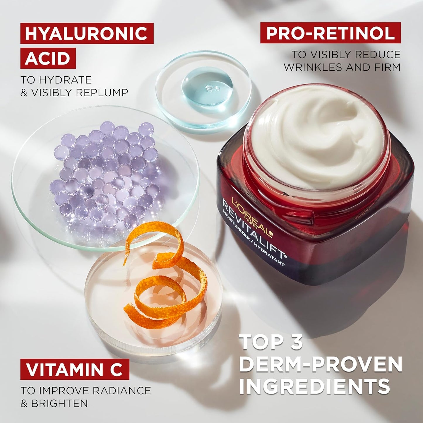 Anti-Aging Face Cream with Retinol, Vitamin C & Hyaluronic Acid β Wrinkle Repair Moisturizer for Mature Skin π§β¨ | Revitalift Triple Power Lifting Cream, 1.7 Oz