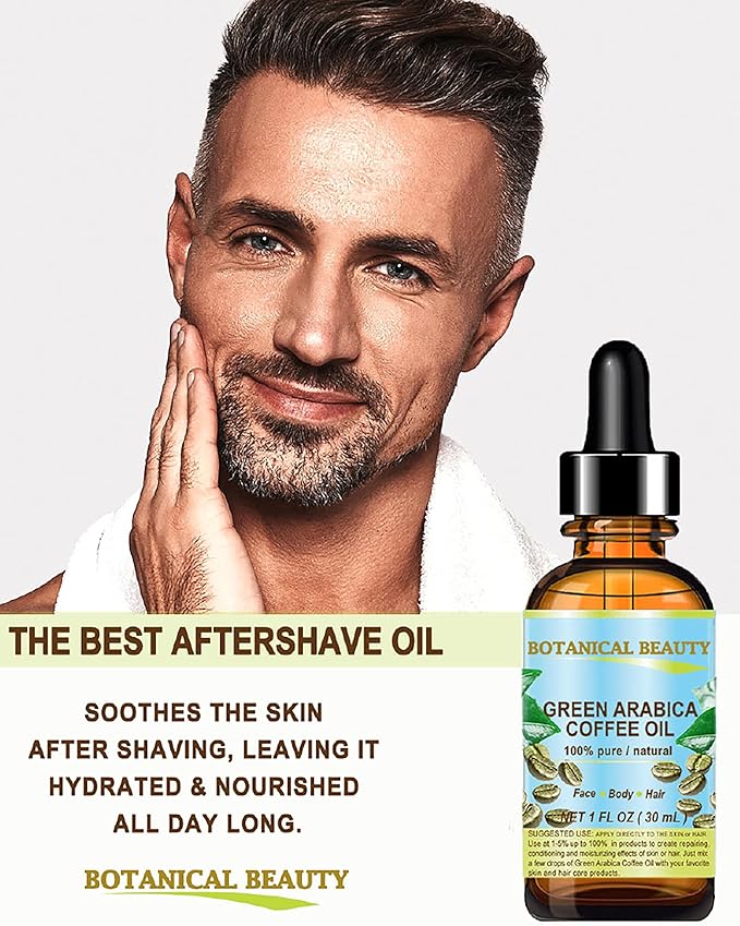 Botanical Beauty GREEN ARABICA COFFEE OIL Brazilian 100% Pure Virgin Unrefined for Face, Skin, Hair, Lip, Nails. Anti - Aging Face Oil (0.5 Fl Oz)