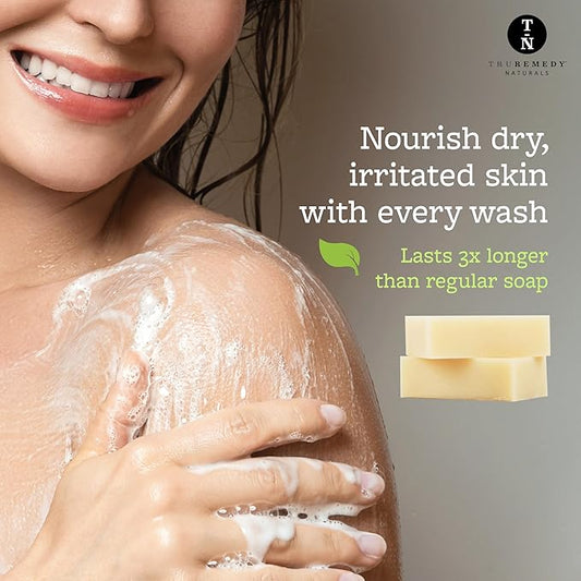 Truremedy Naturals Remedy Soap for Men, Women - Tea Tree Oil Bar includes Peppermint, Eucalyptus - for Foot, Body, All Skin Types - Pack of 5