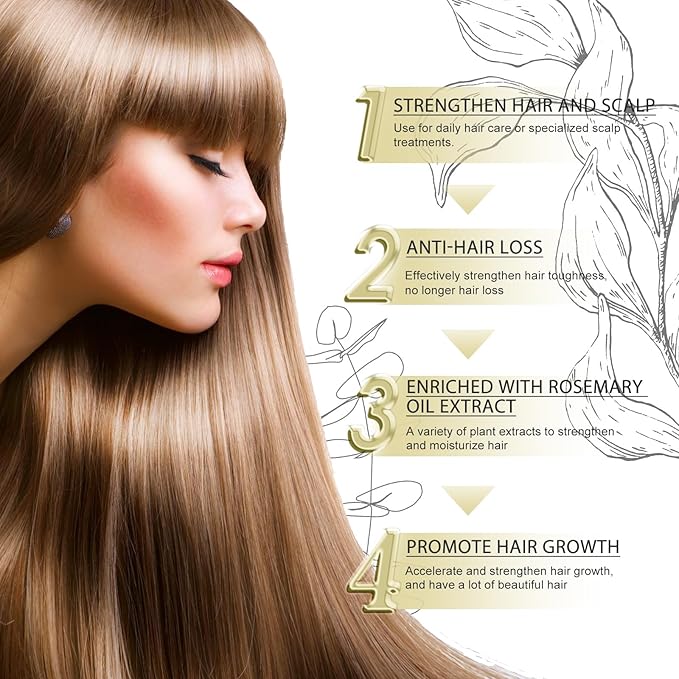 60 ML Eelhoe Natural Hair Growth Oil, HuaQing Natural Hair Growth Organic Rosemary Oil for Dry Damaged Hair and Growth Thin Hair.