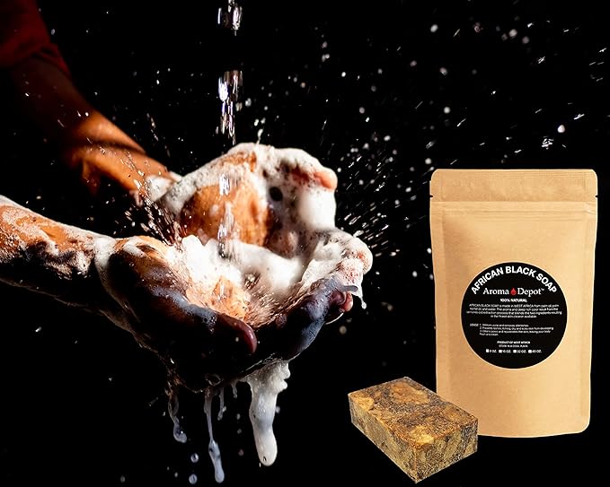 Raw African Black Soap & Shea butter 1 lb Combo Pack Cleanser and Moisturizer Set 100% Raw-Pure Unrefined I For all skin types I Can be used for Hair, Body and Face I Imported from Ghana I