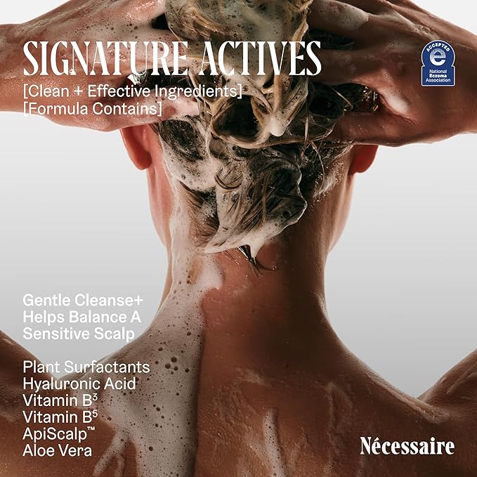 Nécessaire The Shampoo Mini. Hyaluronic Acid + Vitamin B Complex Shampoo for Women & Men. Travel Sized 3.4 fl oz.