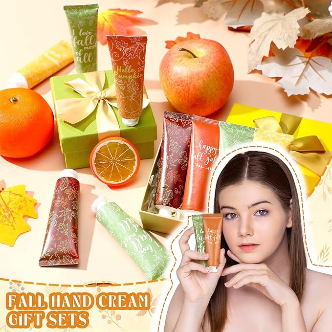 60 Pcs Fall Hand Cream Bulk, Mini Pumpkin Lotion, 30ml Natural Botanical Fragrance Fall Lotion for Chapped Hands, Thanksgiving Favors, Employee Gifts, Baby Shower, Travel, Work, Team, Staff
