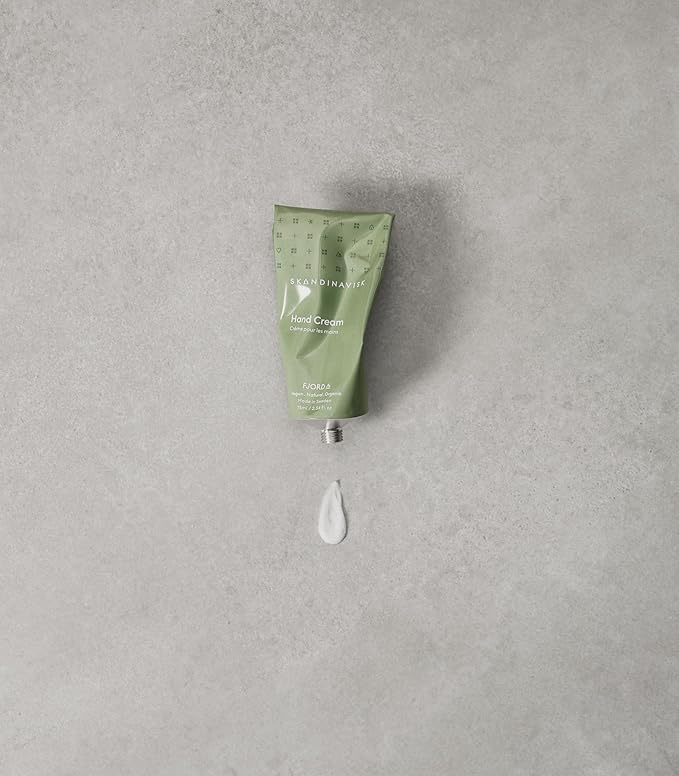 Skandinavisk FJORD Hand Cream, Scent Notes: Green Apple, Pear Blossom, Orchard Fruits and Redcurrants, Vegan Formula, 2.54 fl. oz.
