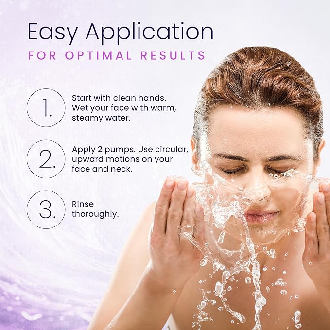 Vitality Facial Cleanser - Daily Face Wash for Dry, Combination, Normal, Oily Skin with Antioxidant-Dense Hibiscus Extract - Oil Free Skin Cleansers for Sensitive Skin - Pore Cleanser - 3.5Oz