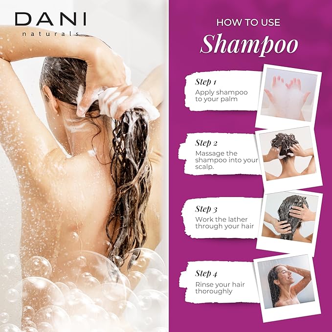 DANI Naturals Shampoo - Passion Fruit Scent - Sulfate-Free, Vegan, Moisturizing, 12 oz | Nourishing for All Hair Types & Sensitive Scalps