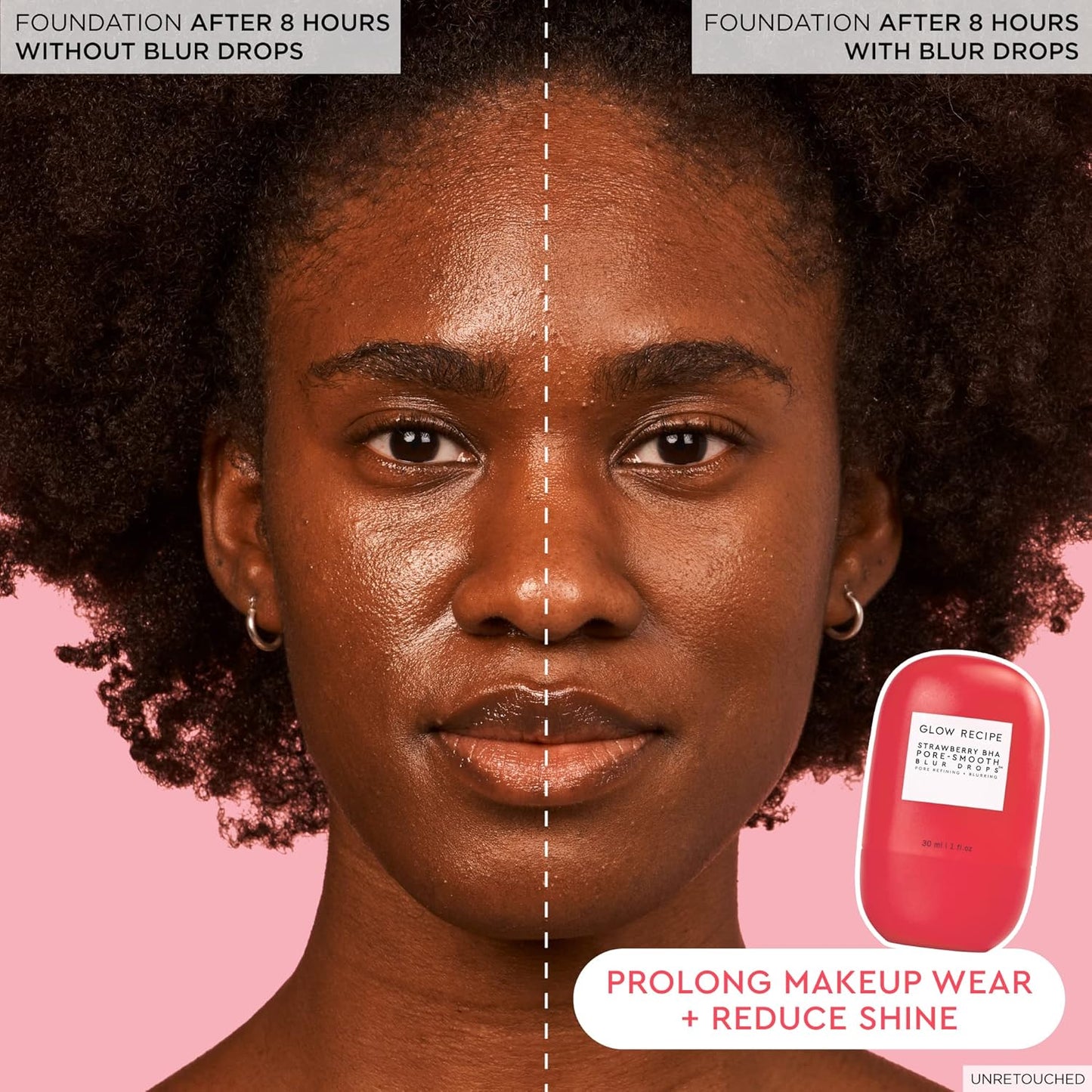 Strawberry BHA Serum + Poreless Face Primer for Makeup - Silicone-Free Blurring Matte Primer to Reduce Shine & Prolong Wear - Hybrid Korean Skin Care for Oil Control & Smooth Texture, 30Ml