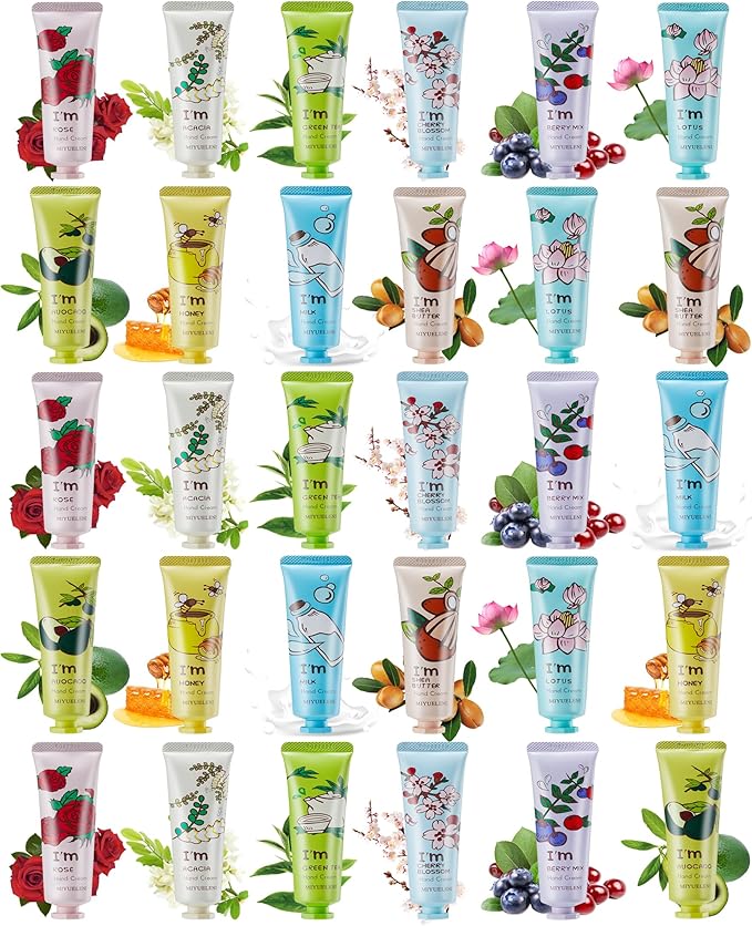 Blcculi 30 Pack Hand Cream Gift Set,Mini Hand Lotion for Dry Cracked Hands,Travel Size Hand Care Cream Fragrance Hand Lotion,Moisturizing Hand Cream for Women,Mothers Day Gifts, Valentine's Day