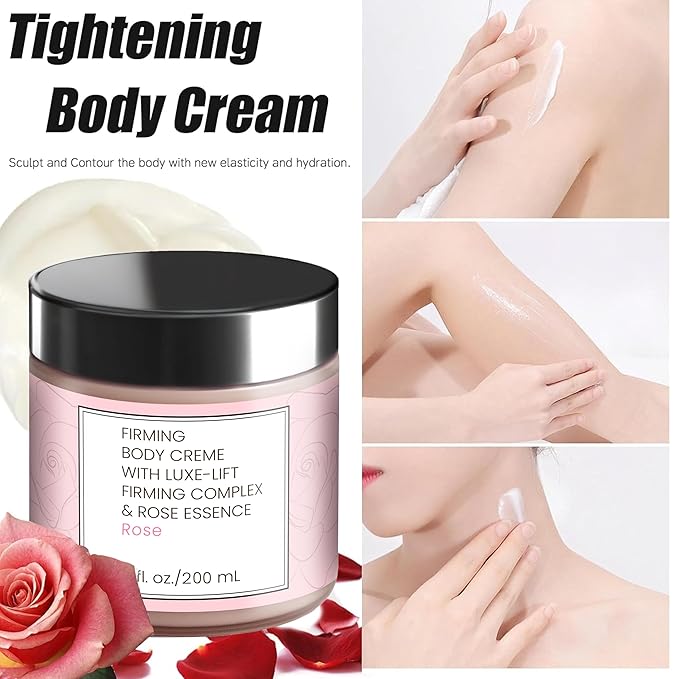 Champagne Lift Body Creme – Luxe-Lift Firming Complex & Pink Pepperslim for Tightened, Hydrated Skin (Sweet Almond Coconut)