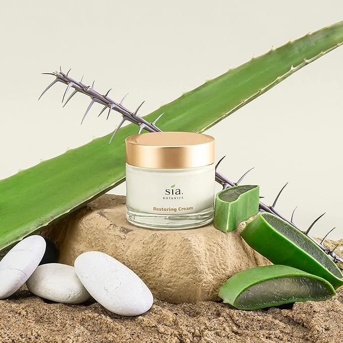 Restoring Face Cream (65g/2.3oz Glass Jar) | Facial Moisturizer w/Aloe Vera, Jojoba, Avocado | Natural, Clean, Botanical Skincare for Women