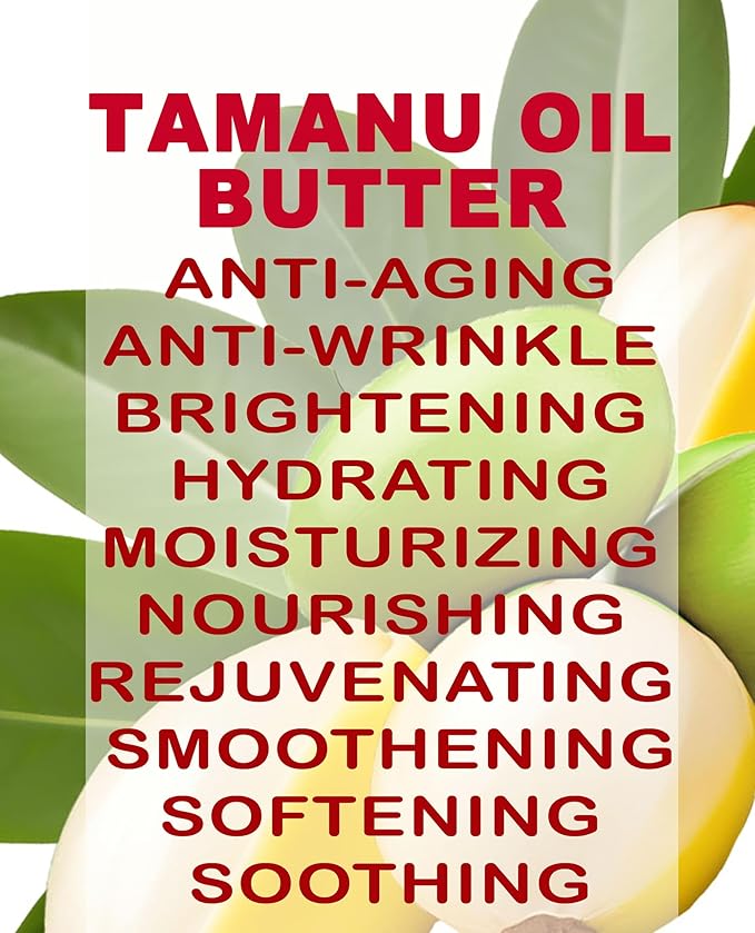 Botanical Beauty TAMANU OIL BUTTER RAW 100% Pure Natural VIRGIN UNREFINED Cold-Pressed Carrier for Face, Skin, Body, Hair, Lip, Nails. Rich in Vitamin E (4 Fl Oz)