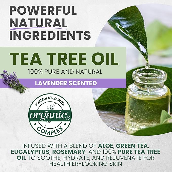 Tea Tree & Lavender Body Wash MaxTherapy, Itchy Skin Relief, Fights Body Odor, Soothes Jock Itch, Athlete's Foot, Ringworm & Sensitive Skin, Men & Women, 16 fl oz, Limited Edition