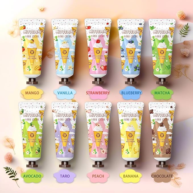 10 Pack Hand Cream Gift Set, Natural Plant Scents Moisturizing Hand Lotion, Gifts for Women, Birthday, Mother's Day, Valentine's Day, Christmas, Thank You Gifts,Travel Size 20ml