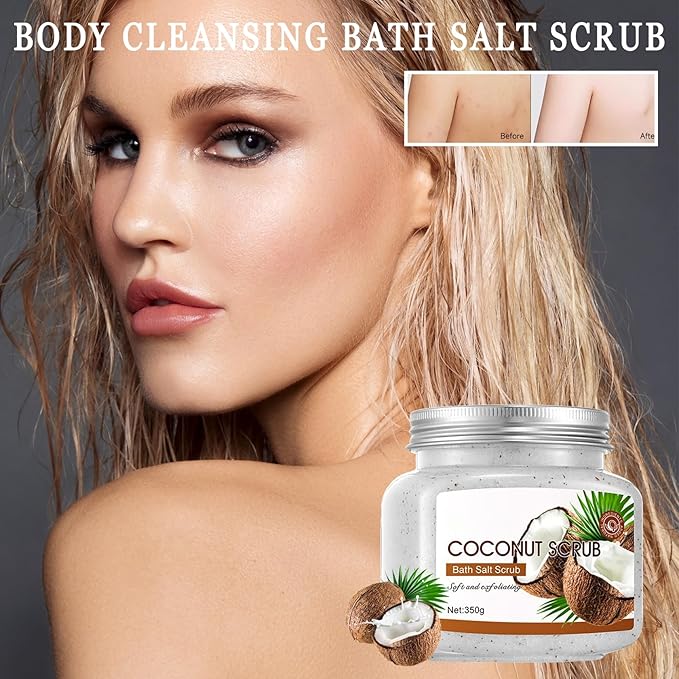 Premium Body Scrub to Exfoliate & Moisturize Skin,Deep Cleansing Body Exfoliator Scrub for Men & Women,Long Lasting Hydrating Smooth exfoliating Body Salt Scrub for All Skin Types N