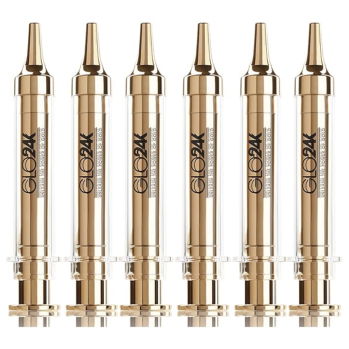 GLO24K Instant Facelift Cream with 24k Gold, Hyaluronic Acid, Peptides, and Vitamins. Value Pack of 6. A powerful non-invasive alternative to injections.