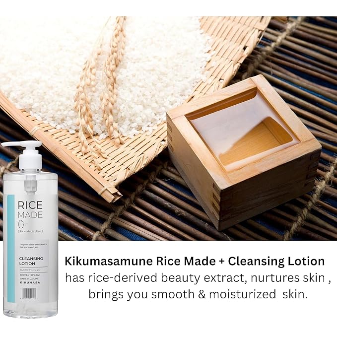 4-in-1 Rice Makeup Remover Face Wash + Facial Toner + Face Exfoliant for Women & Men, Oil Free Makeup Remover with Sake Rice Extract, Ceramides & Fruit Extracts in Japan 16.9 fl oz