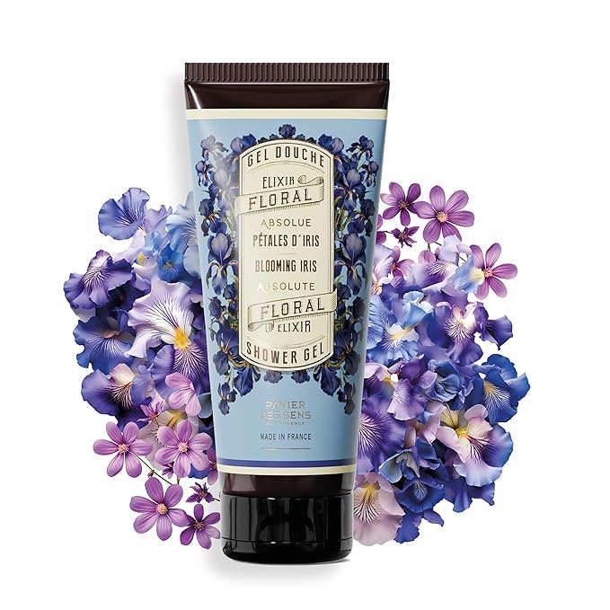 Panier des Sens – Blooming Iris Moisturizing Body Wash for Women & Men - Gentle Shower Gel 95% Natural Ingredients for Normal, Sensitive Skin - Body Care Made in France, SLS Free, Vegan -6.8 Floz