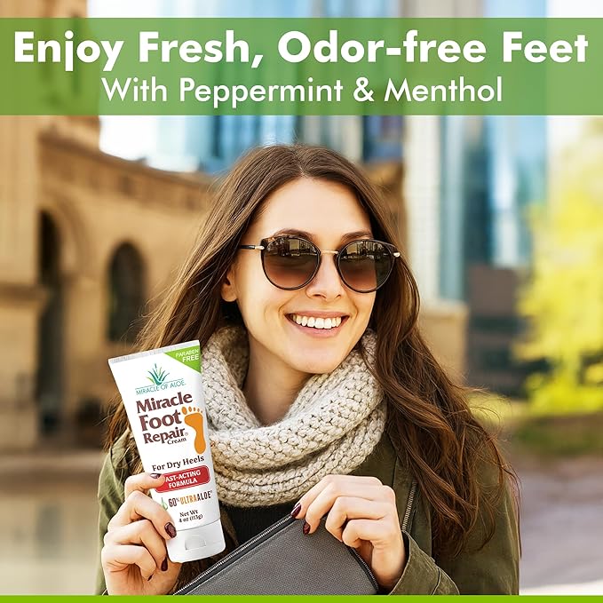 Aloe Vera Lotion & Foot Cream Combo – Aloe All Over 1 oz + Foot Repair 4 oz – Soothing Aloe Lotion for Dry Skin, Hands, Heels & Body – Diabetic-Safe Foot Cream for Cracked Feet