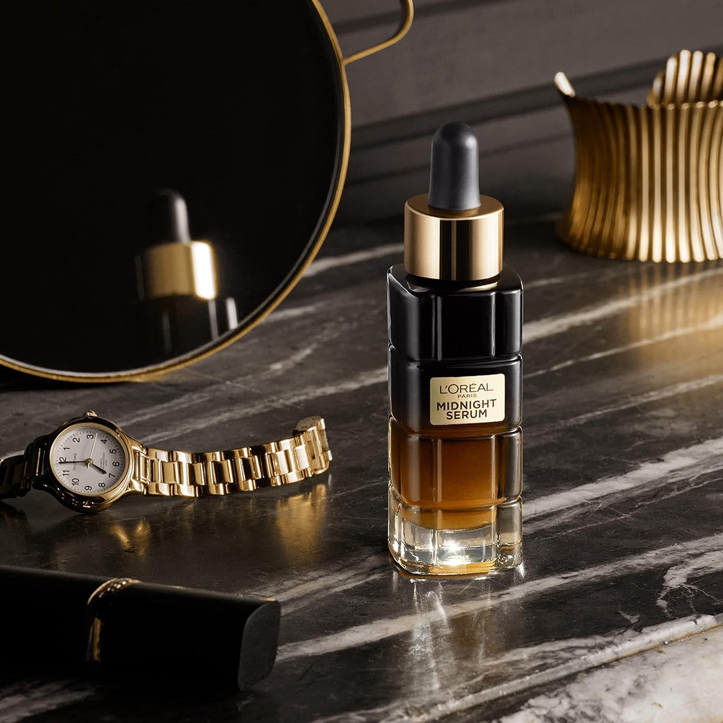 Age Perfect Midnight Anti-Aging Face Serum with Niacinamide & Antioxidants – Wrinkle Reducing Night Serum for Mature Skin + Bonus Eye Cream Sample | 1 Oz