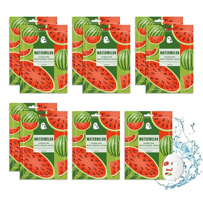 10PCS Hydrating Face Masks,Moisturizing Facial Masks for Women and Men,Fruit Overnight Facial Sheet Mask,Lightweight and Non-greasy Face Sheet Mask for All Skin Type 02