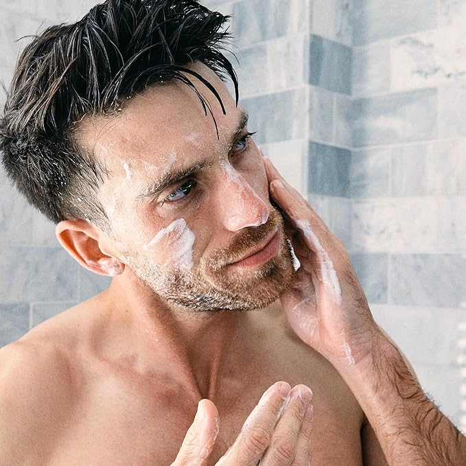 Brickell Men's Daily Advanced Face Care Routine I, Gel Facial Cleanser Wash, Face Scrub, Face Moisturizer Lotion, Natural and Organic, Unscented, Men's Skin Care Gift Set