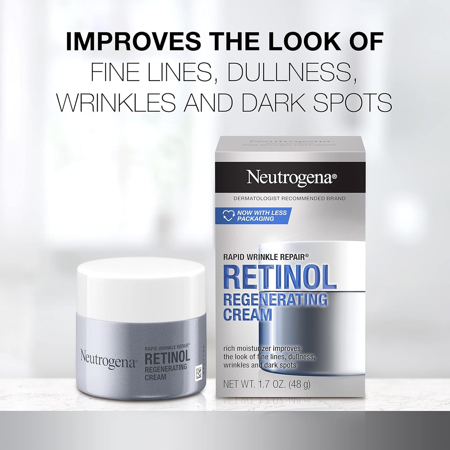 Neutrogena Rapid Wrinkle Repair Retinol Face Moisturizer with Hyaluronic Acid β Anti-Aging Face Cream + Bonus Hydro Boost Facial Cleanser, 1.7 oz + 0.5 oz Set β¨π§