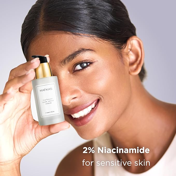 MATKAS Korean Deep Corrector Dark Spots Serum for Face - 1 Fl. Oz. with 2% Niacinamide Serum for Uneven Skin Tone and Sensitive Skin, Korean Skin Care Treatment, Brightening Dark Spots Remover