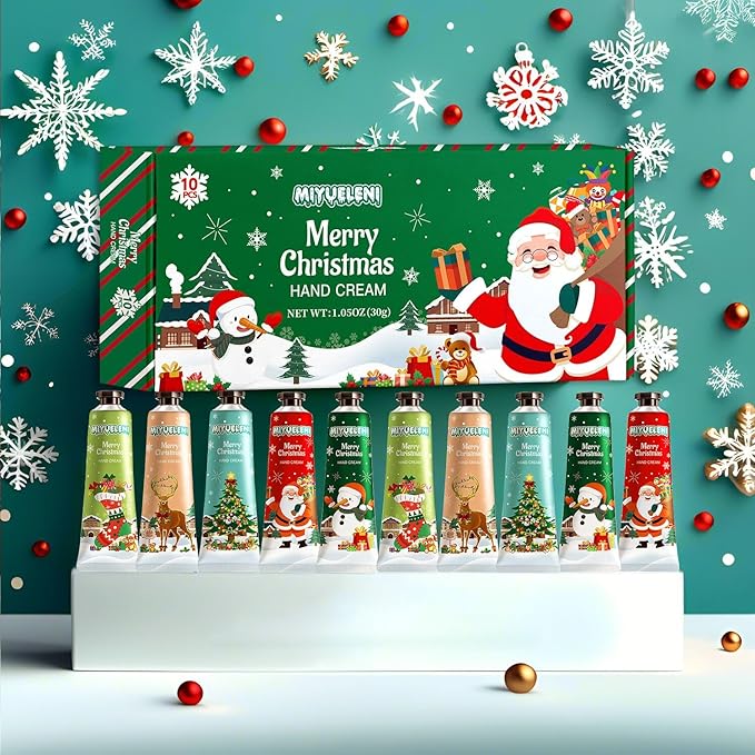 10 Pack Christmas Hand Lotion Gifts Set,Moisturizing Hand Cream for Women, Moms & Coworkers,Mini Travel Size Holiday Gifts, Stocking Stuffers & Bulk Gifts for Christmas Appreciation 30ml