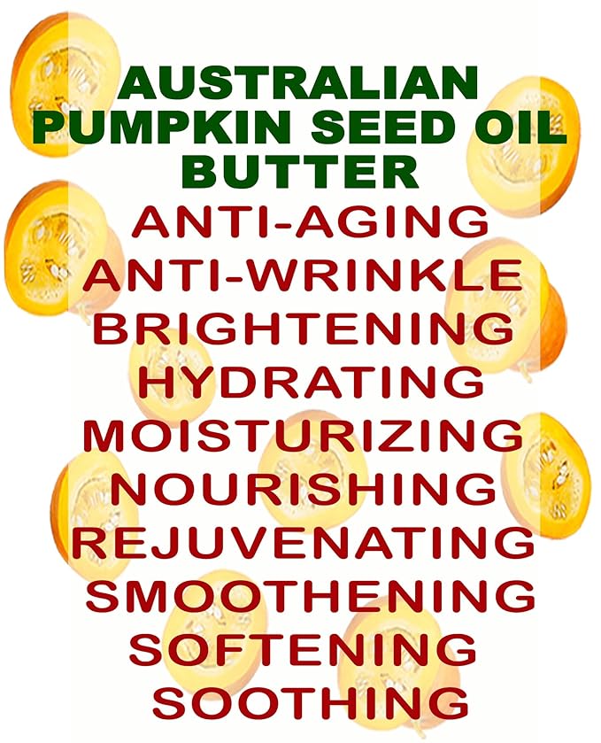 Botanical Beauty PUMPKIN SEED OIL BUTTER Australian Natural VIRGIN UNREFINED RAW for Face, Skin, Damaged Hair, Lip, Nails (16 Fl Oz)