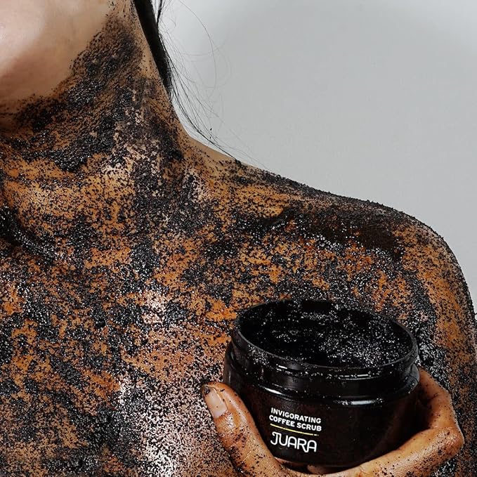 JUARA - Invigorating Coffee Scrub | Smooth Rough Skin | Body Exfoliator | Chocolate, Espresso Scent | Hydrating Polish | Rejuvenating Cleanse | Cruelty Free, Paraben, Sulfate Free, Vegetarian | 8 oz