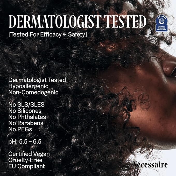Nécessaire The Shampoo Mini. Hyaluronic Acid + Vitamin B Complex Shampoo for Women & Men. Travel Sized 3.4 fl oz.