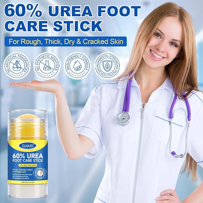 Urea Cream 60 Percent for Feet with 2% Salicylic Acid - Urea Foot Cream for Cracked Heels and Dry Skin, Deep Moisturizing, Callus Remover and Soften - Cracked Heel Repair Cream - Foot Moisturiser 40 g