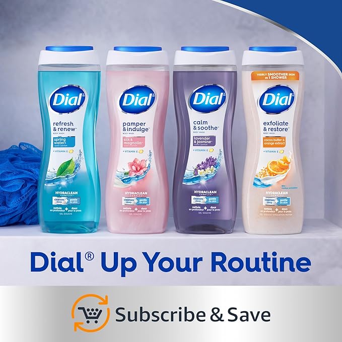 Dial Body Wash, Refresh & Renew Spring Water, 23 fl oz (Pack of 3)