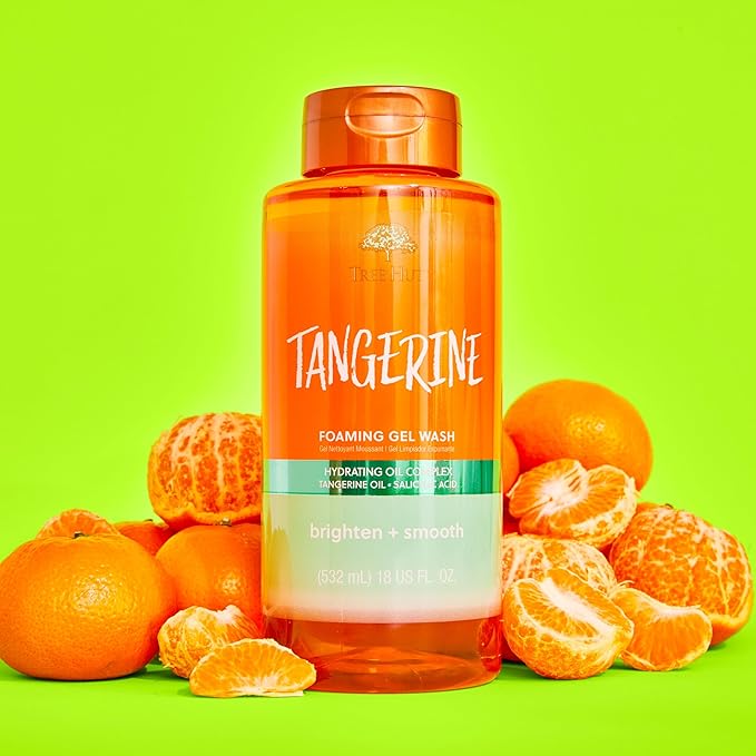Tree Hut Tangerine Foaming Gel Wash | Cleanse & Soothe Skin without Stripping Moisture | Made with our Hydrating Oil Complex | 18 fl oz.