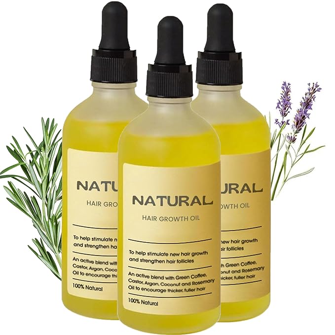 Hair Growth Oil,hair Growth Serum,100% Natural Rosemary Oil ,Improve Your Scalp Health & Forces Hair Growth Naturally Inunder (3PCS)