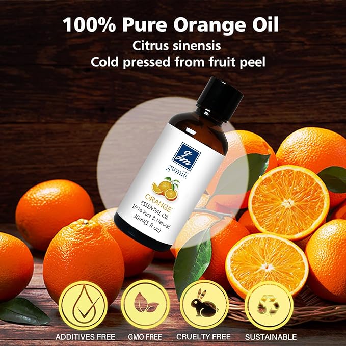 Orange Essential Oil 1 Oz – 100% Pure Sweet Orange Oil for Diffuser, Skin, Body, Spray, Massage & DIY