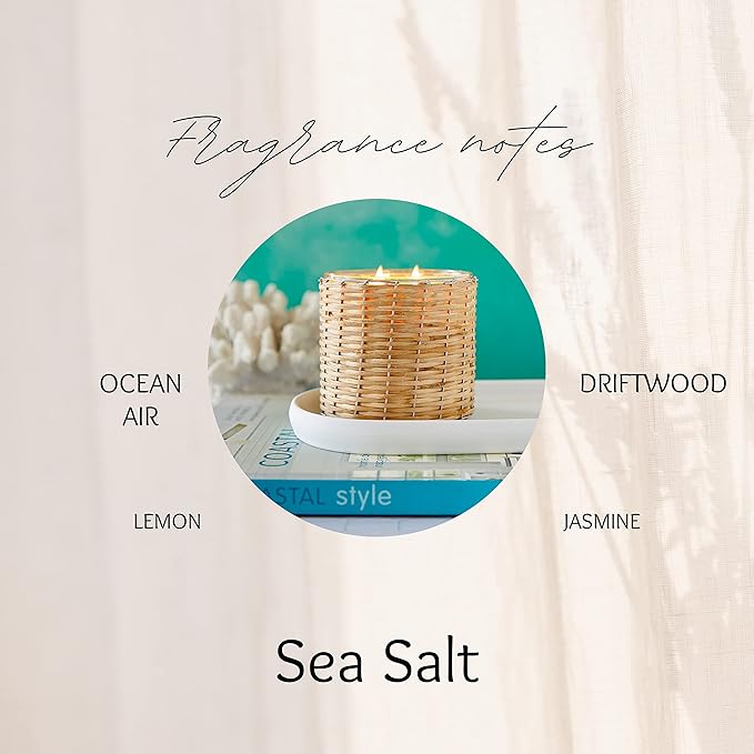 Field + Fleur by Hillhouse Naturals Sea Salt Linen Refresher Mist 15.5oz - Fresh Home Fragrance Spray for Bedding, Sofas & Clothes - Lemon, Water Lily, Jasmine & Driftwood - Made in the USA