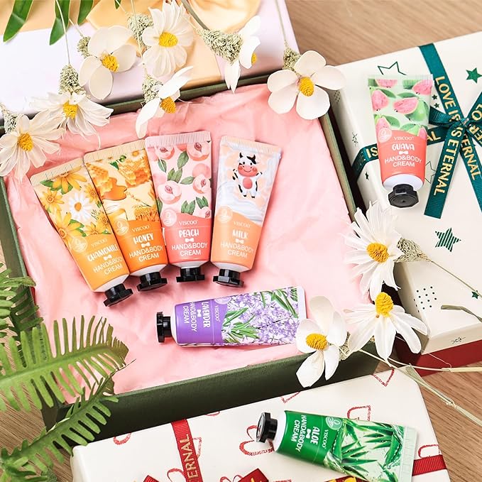 7 Pack Hand Cream Gifts Set for Women,Hand Lotion for Birthday Gifts for Women Teengirls, Bridesmaid Gifts,Thank You Gifts,Mini Moisturizing Hand Lotion Travel Size in Bulk for Dry Cracked Hands