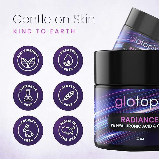 Radiance Facial Cream - Moisturizer Face and Body Boosts Collagen, Suitable for All Skin Types - Skin Feels Softer and Smoother, Long-Lasting Hydration, Easy & Fast-Absorbing Face Cream - 2Oz